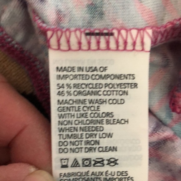 Prana flora top Women's XS Organic cotton short sleeve blouse tie dye shirt EUC - Picture 9 of 11